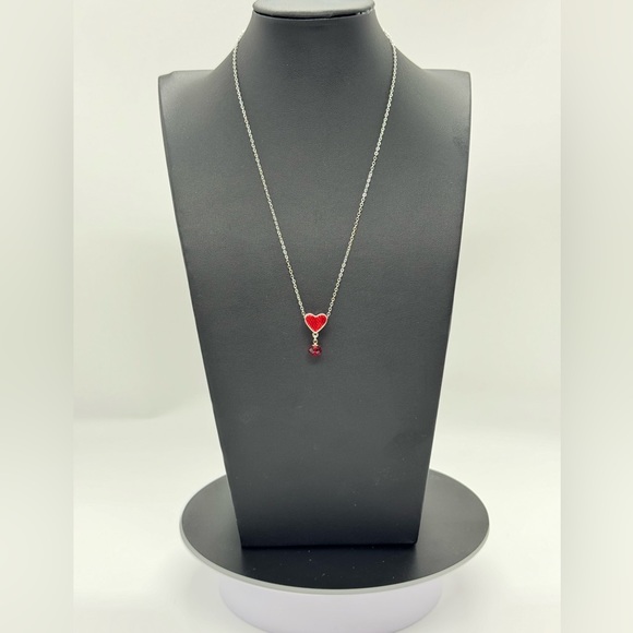Crystal Red Heart Necklace made with Swarovski Crystals - Picture 2 of 7